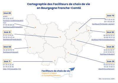 Carte des faciliteurs en Bourgogne Franche-Comté